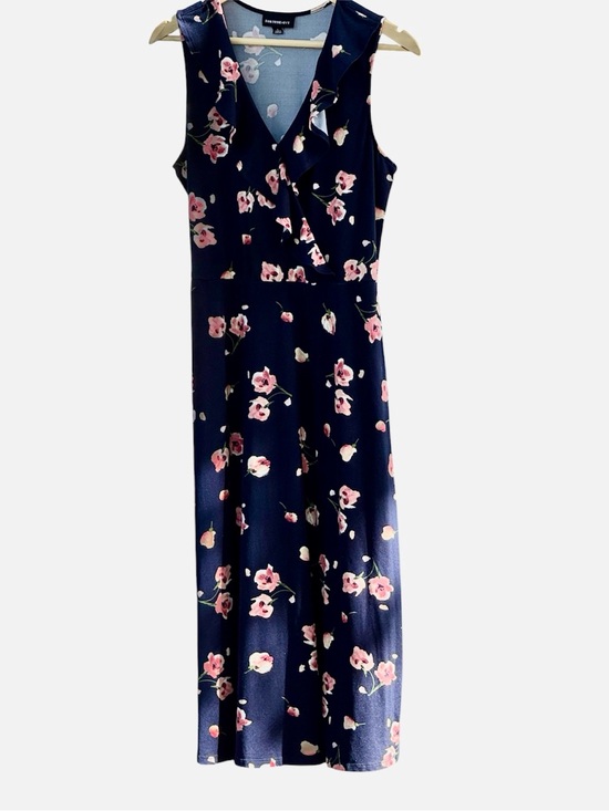 Fortune + Ivy Dresses & Skirts - Fortune + Ivy Sleeveless Dress Floral V-neck Ruffle Trim Blue Pink Women’s L